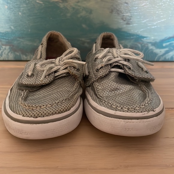 SPERRY TopSider girls silver boat shoes size 11 GUC - Picture 3 of 14